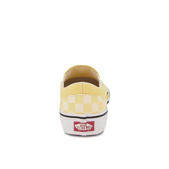 Vans Slip-On Yellow & White Cherboard Skate Shoes - Picture 2 of 5